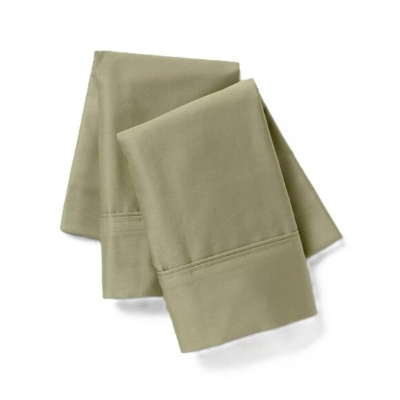 Threshold Standard Size Sateen Cotton Olive Green 2 Pillowcase Set 20" x 32" - Picture 1 of 6